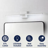 Aurava 28" Modern Minimalist Adjustable Dimmable Integrated LED Metal Wall Sconce