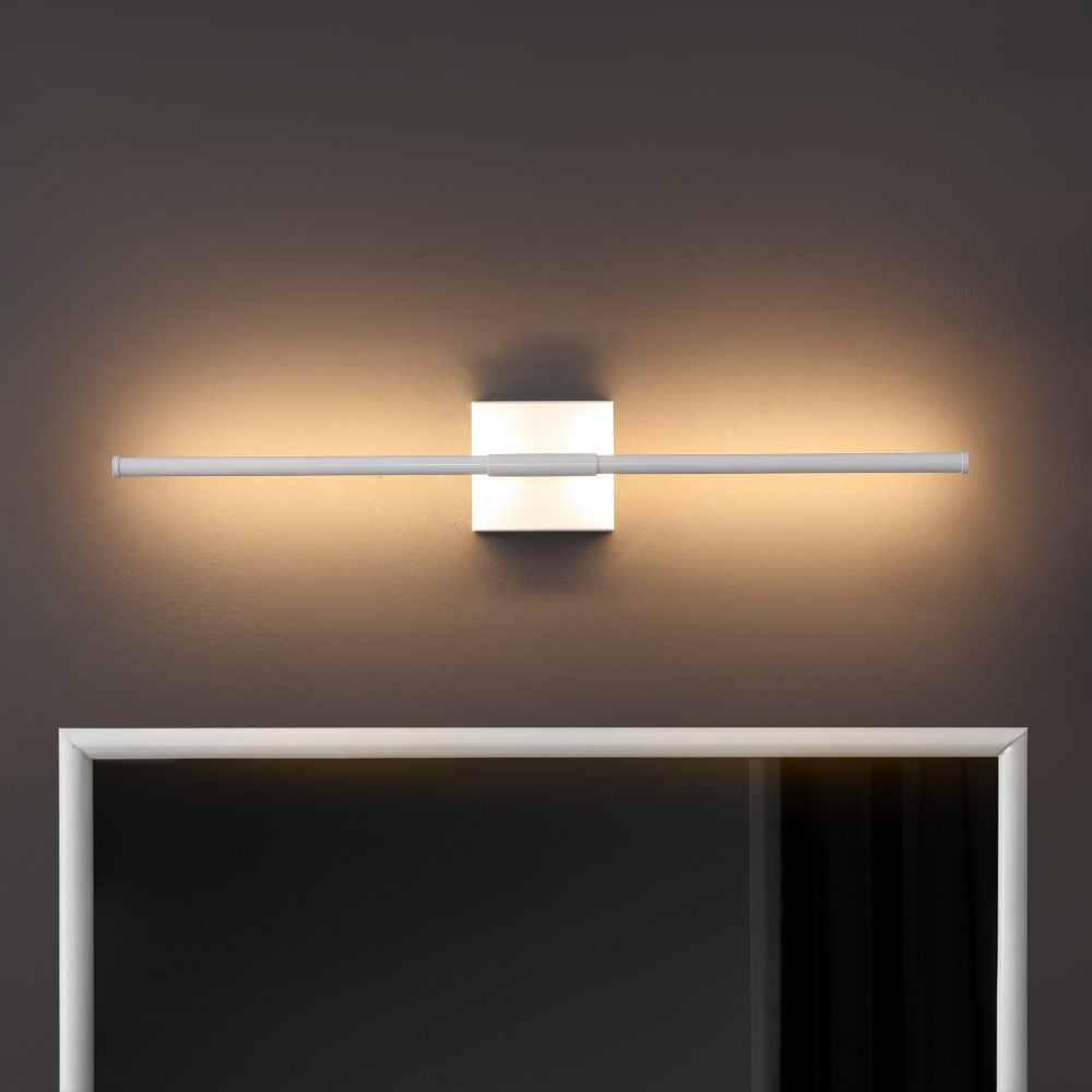 Aurava 28" Modern Minimalist Adjustable Dimmable Integrated LED Metal Wall Sconce