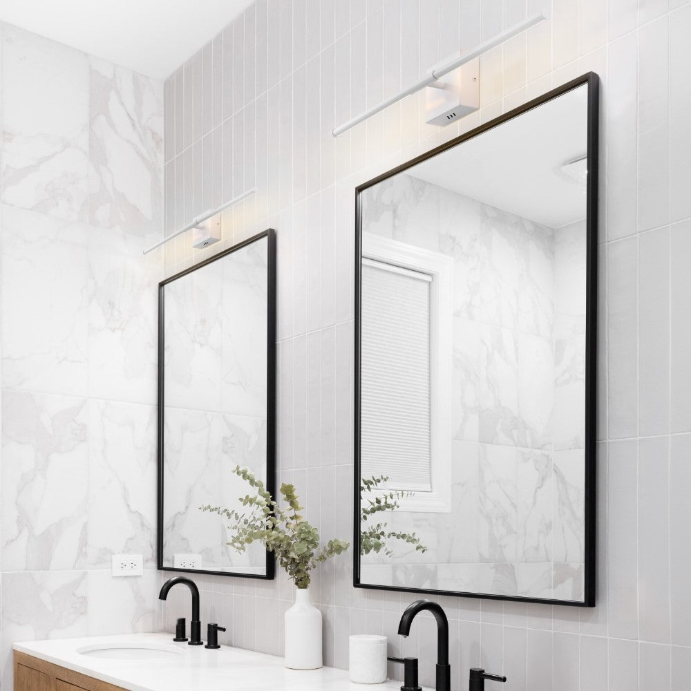 Aurava 28" Modern Minimalist Adjustable Dimmable Integrated LED Metal Wall Sconce
