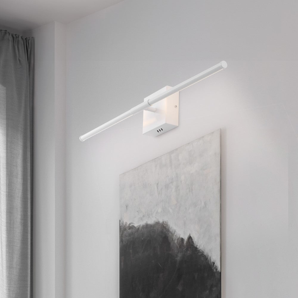 Aurava 28" Modern Minimalist Adjustable Dimmable Integrated LED Metal Wall Sconce