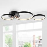 Sheldon 26.88" Contemporary Modern Metal Integrated LED Flush Mount