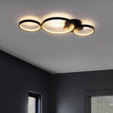 Sheldon 26.88" Contemporary Modern Metal Integrated LED Flush Mount