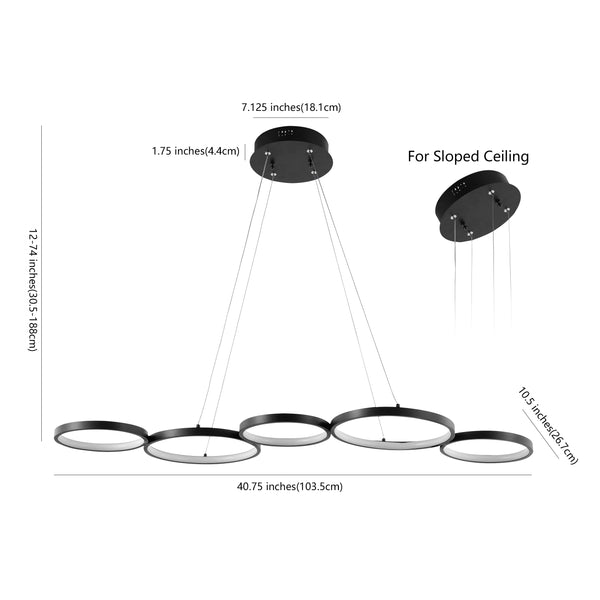 Dimension Image Black / 5 Light