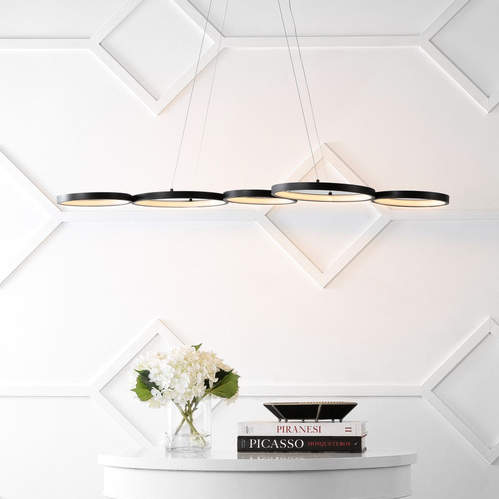 Barnaby 40.75" Bohemian Coastal Iron Linear Integrated LED Pendant