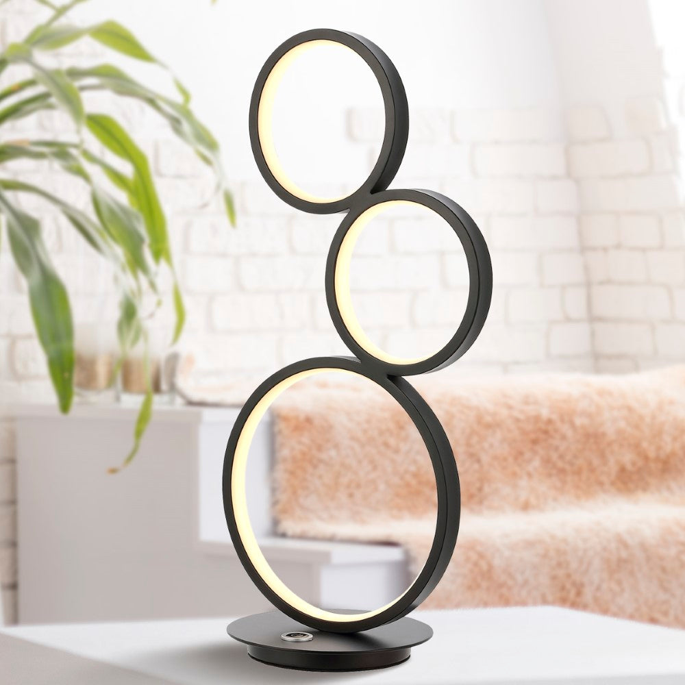 Sajan LED 17.25" 3-Light Bohemian Coastal Iron Integrated LED Table Lamp