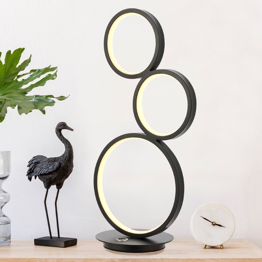 Sajan LED 17.25" 3-Light Bohemian Coastal Iron Integrated LED Table Lamp