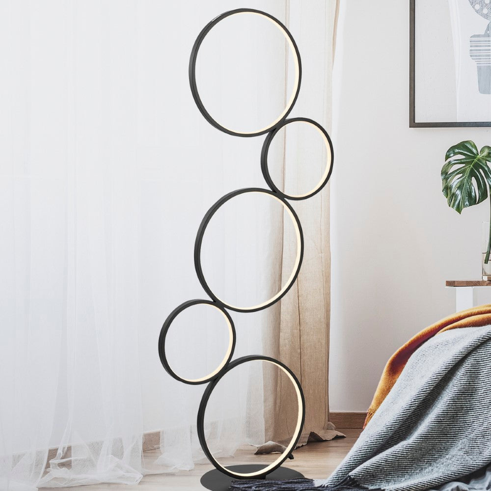 Evan Stacked Circles 45" Contemporary Modern Iron/Aluminum Integrated LED Floor Lamp