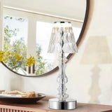 Clearance Diamond 12.75" Bohemian Classic Acrylic Rechargeable Integrated LED Table Lamp