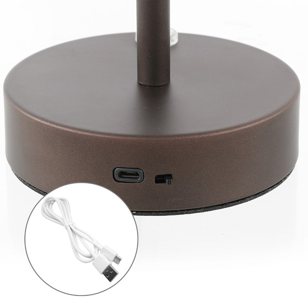 Mainstays 12.75" Modern Minimalist Iron Rechargeable Integrated LED Table Lamp