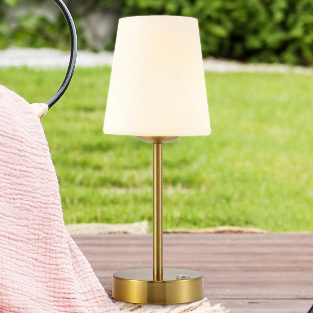 Mainstays 12.75" Modern Minimalist Iron Rechargeable Integrated LED Table Lamp