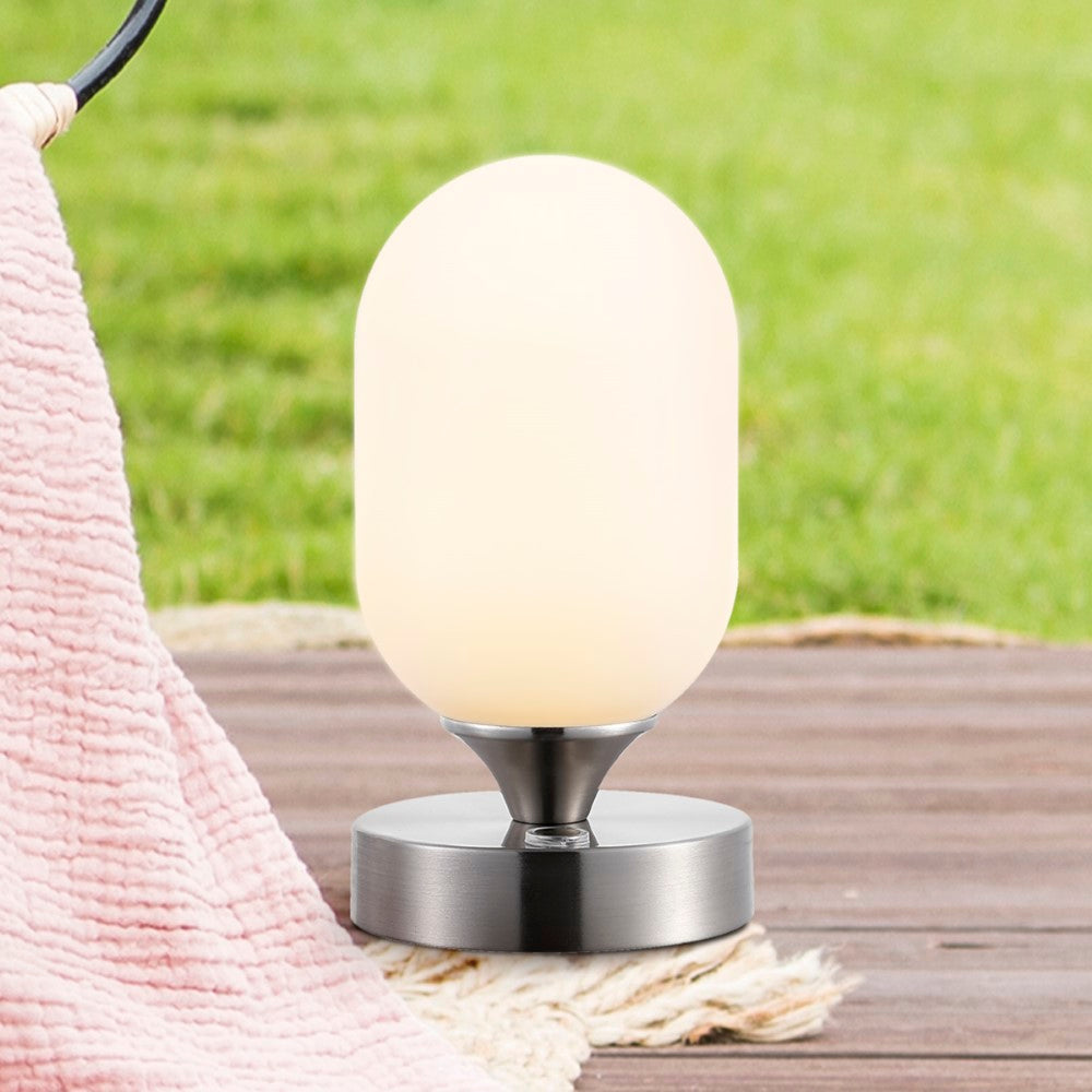 Duncan 8" Bohemian Farmhouse Iron Rechargeable Integrated LED Table Lamp