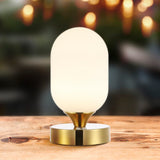 Duncan 8" Bohemian Farmhouse Iron Rechargeable Integrated LED Table Lamp
