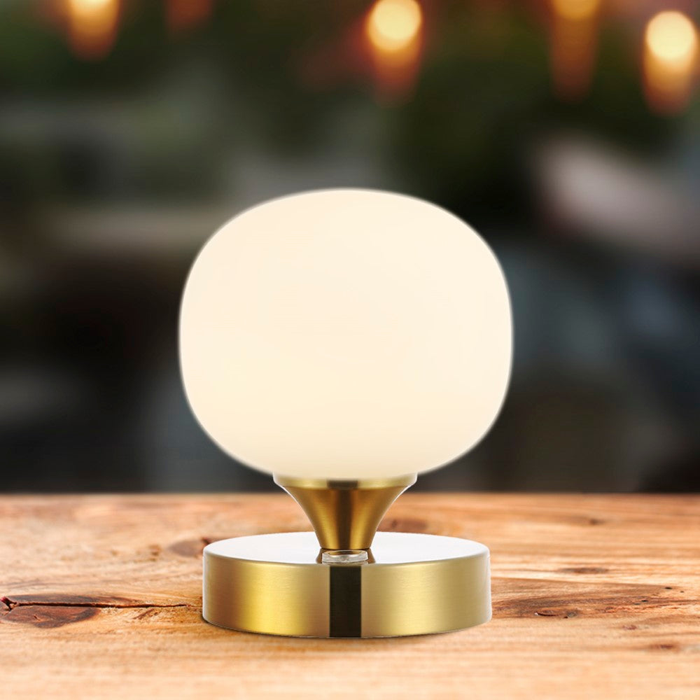 Davies 6.13" Bohemian Farmhouse Iron Rechargeable Integrated LED Table Lamp