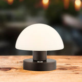Modern mushroom  5.75" Bohemian Farmhouse Iron Rechargeable Integrated LED Table Lamp