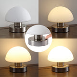 Modern mushroom  5.75" Bohemian Farmhouse Iron Rechargeable Integrated LED Table Lamp