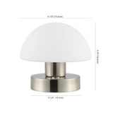 Modern mushroom  5.75" Bohemian Farmhouse Iron Rechargeable Integrated LED Table Lamp