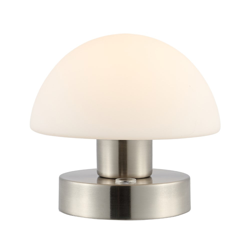 Modern mushroom  5.75" Bohemian Farmhouse Iron Rechargeable Integrated LED Table Lamp