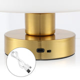 Modern mushroom  5.75" Bohemian Farmhouse Iron Rechargeable Integrated LED Table Lamp