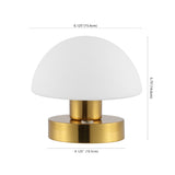 Modern mushroom  5.75" Bohemian Farmhouse Iron Rechargeable Integrated LED Table Lamp