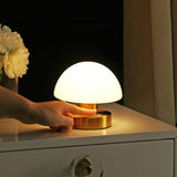 Modern mushroom  5.75" Bohemian Farmhouse Iron Rechargeable Integrated LED Table Lamp