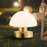 Modern mushroom  5.75" Bohemian Farmhouse Iron Rechargeable Integrated LED Table Lamp