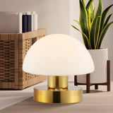 Modern mushroom  5.75" Bohemian Farmhouse Iron Rechargeable Integrated LED Table Lamp