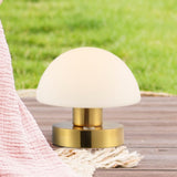Modern mushroom  5.75" Bohemian Farmhouse Iron Rechargeable Integrated LED Table Lamp