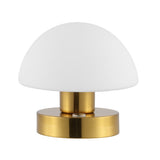 Modern mushroom  5.75" Bohemian Farmhouse Iron Rechargeable Integrated LED Table Lamp