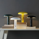 The Kasr Contemporary Bohemian Rechargeable/Cordless Iron Integrated LED Mushroom Table Lamp