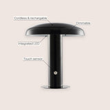 The Kasr Contemporary Bohemian Rechargeable/Cordless Iron Integrated LED Mushroom Table Lamp