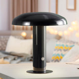 The Kasr Contemporary Bohemian Rechargeable/Cordless Iron Integrated LED Mushroom Table Lamp