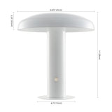The Kasr Contemporary Bohemian Rechargeable/Cordless Iron Integrated LED Mushroom Table Lamp