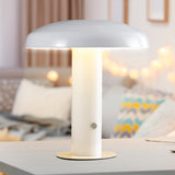 The Kasr Contemporary Bohemian Rechargeable/Cordless Iron Integrated LED Mushroom Table Lamp