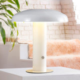 The Kasr Contemporary Bohemian Rechargeable/Cordless Iron Integrated LED Mushroom Table Lamp