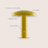 The Kasr Contemporary Bohemian Rechargeable/Cordless Iron Integrated LED Mushroom Table Lamp
