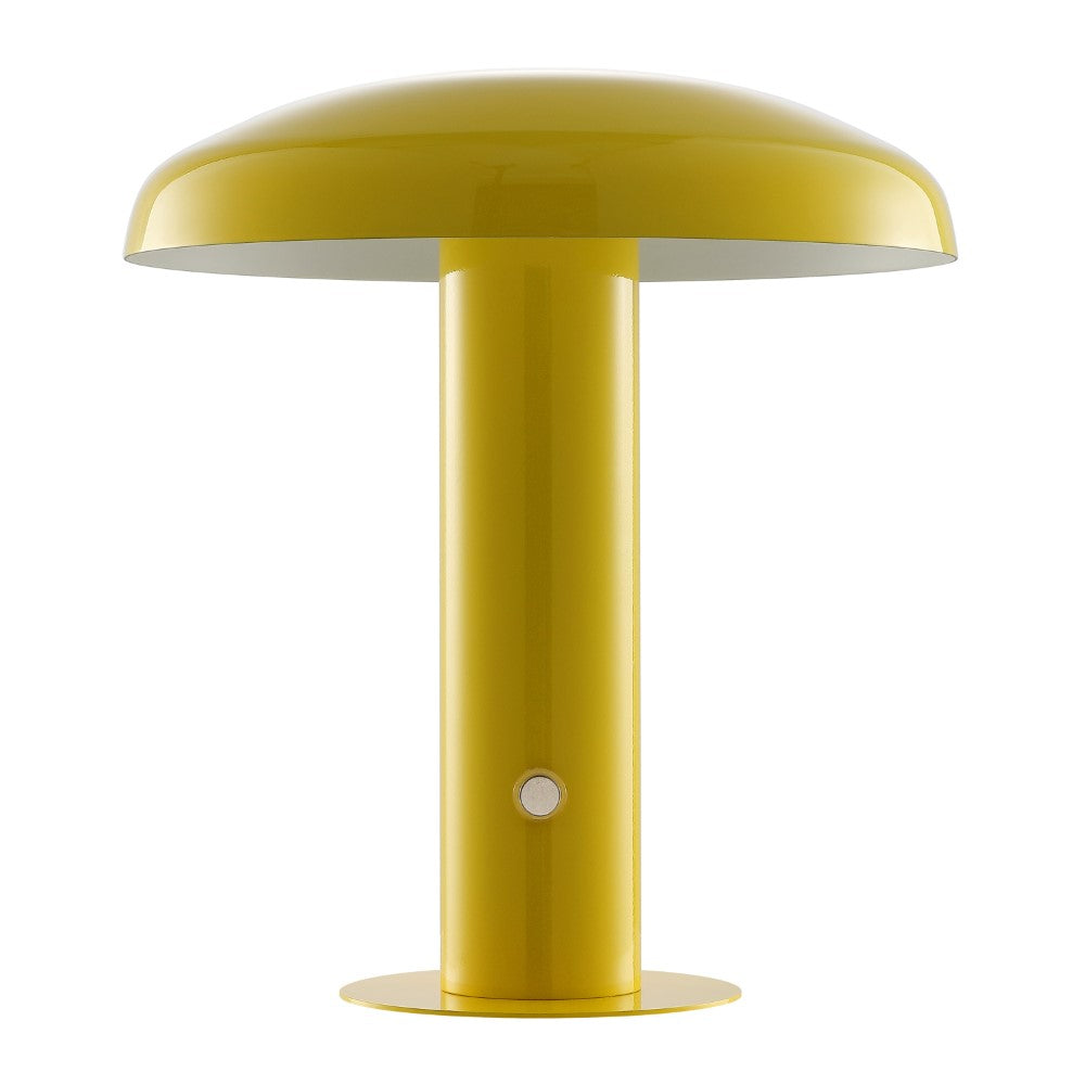 The Kasr Contemporary Bohemian Rechargeable/Cordless Iron Integrated LED Mushroom Table Lamp
