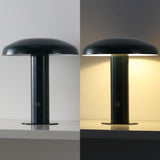 The Kasr Contemporary Bohemian Rechargeable/Cordless Iron Integrated LED Mushroom Table Lamp