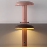The Kasr Contemporary Bohemian Rechargeable/Cordless Iron Integrated LED Mushroom Table Lamp