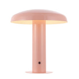 The Kasr Contemporary Bohemian Rechargeable/Cordless Iron Integrated LED Mushroom Table Lamp