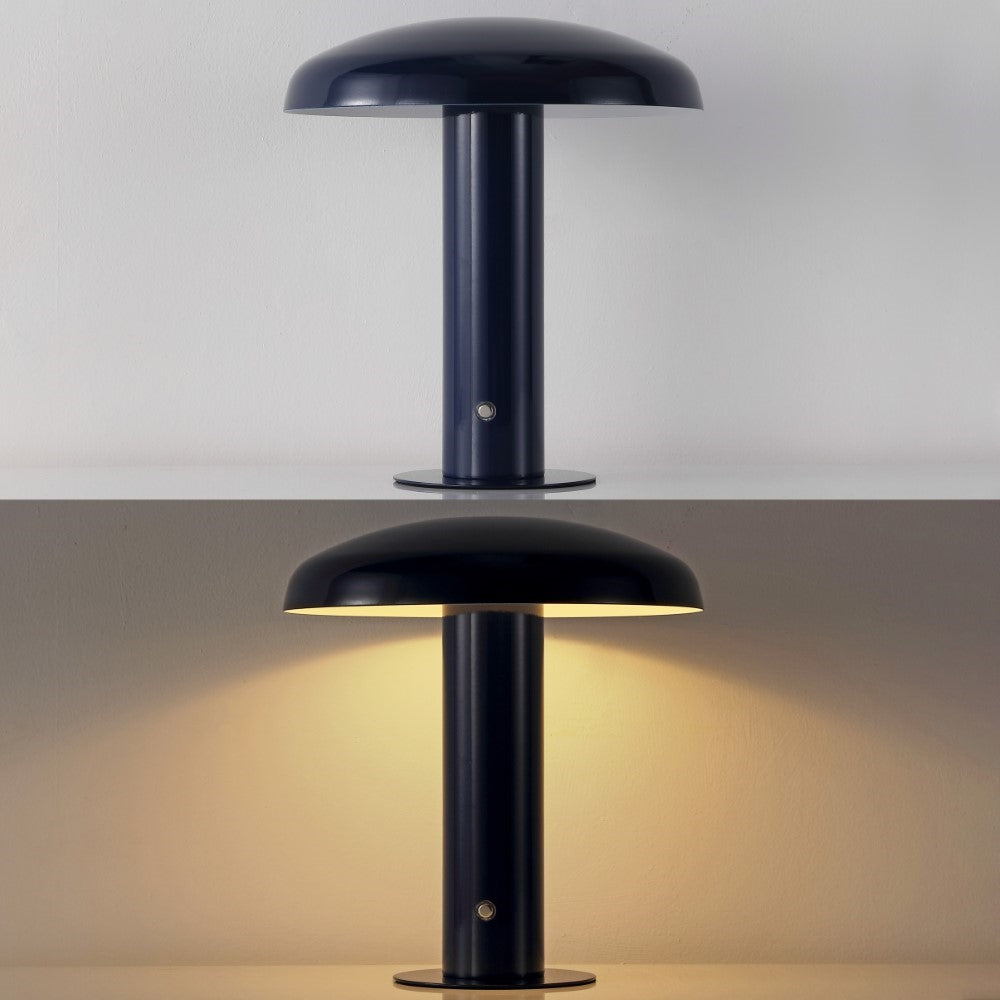 The Kasr Contemporary Bohemian Rechargeable/Cordless Iron Integrated LED Mushroom Table Lamp
