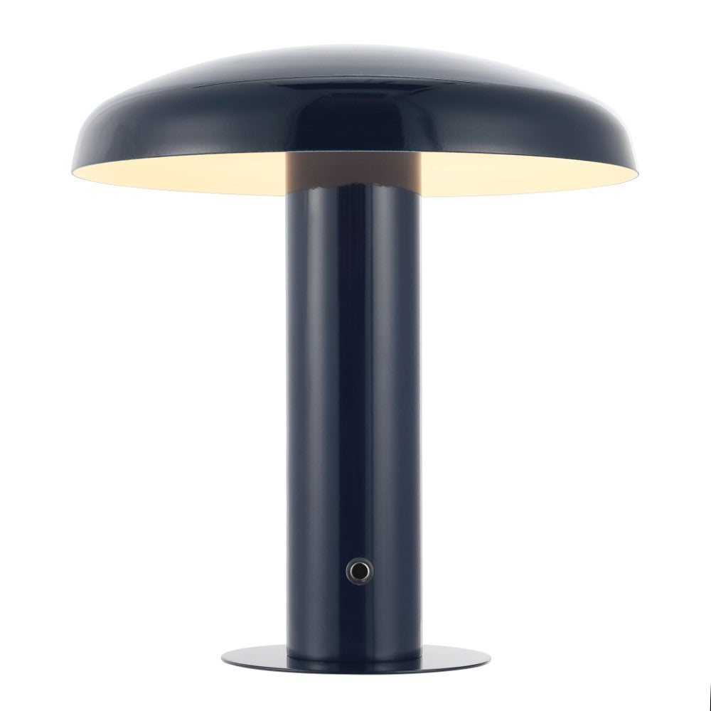 The Kasr Contemporary Bohemian Rechargeable/Cordless Iron Integrated LED Mushroom Table Lamp