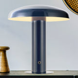 The Kasr Contemporary Bohemian Rechargeable/Cordless Iron Integrated LED Mushroom Table Lamp