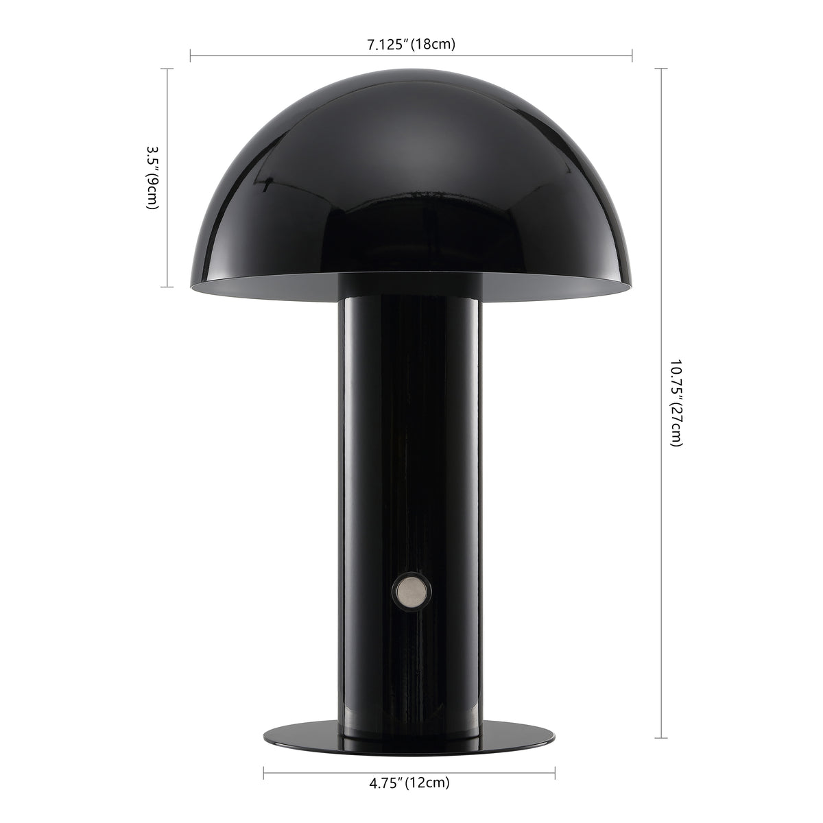 Frasier Contemporary Bohemian Rechargeable/Cordless Iron Integrated LED Mushroom Table Lamp