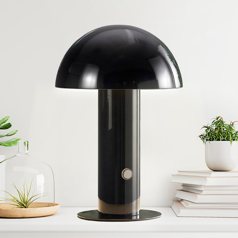 Frasier Contemporary Bohemian Rechargeable/Cordless Iron Integrated LED Mushroom Table Lamp