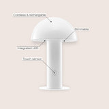 Frasier Contemporary Bohemian Rechargeable/Cordless Iron Integrated LED Mushroom Table Lamp