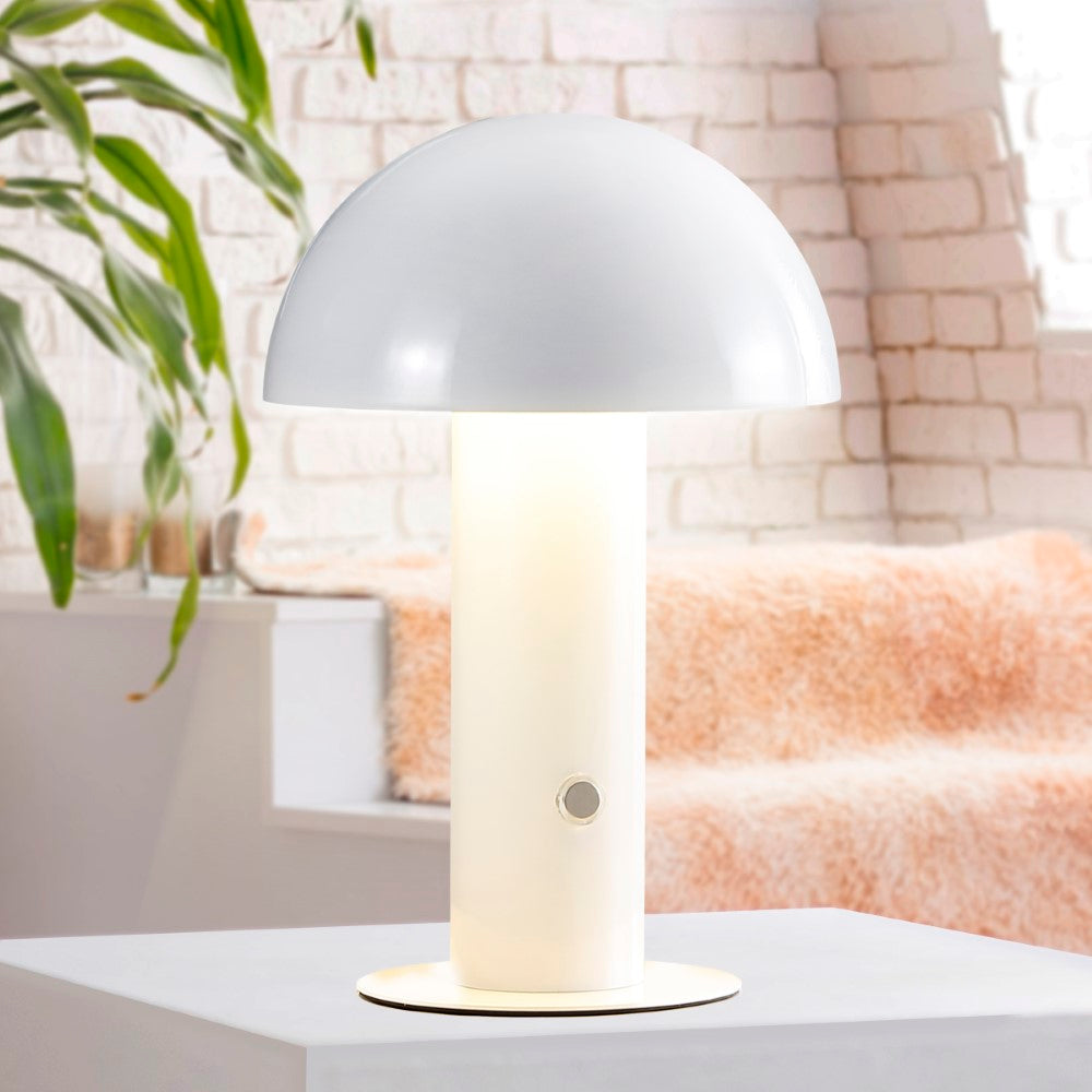 Frasier Contemporary Bohemian Rechargeable/Cordless Iron Integrated LED Mushroom Table Lamp