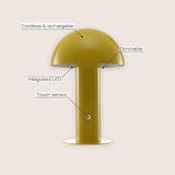 Frasier Contemporary Bohemian Rechargeable/Cordless Iron Integrated LED Mushroom Table Lamp
