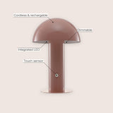 Frasier Contemporary Bohemian Rechargeable/Cordless Iron Integrated LED Mushroom Table Lamp