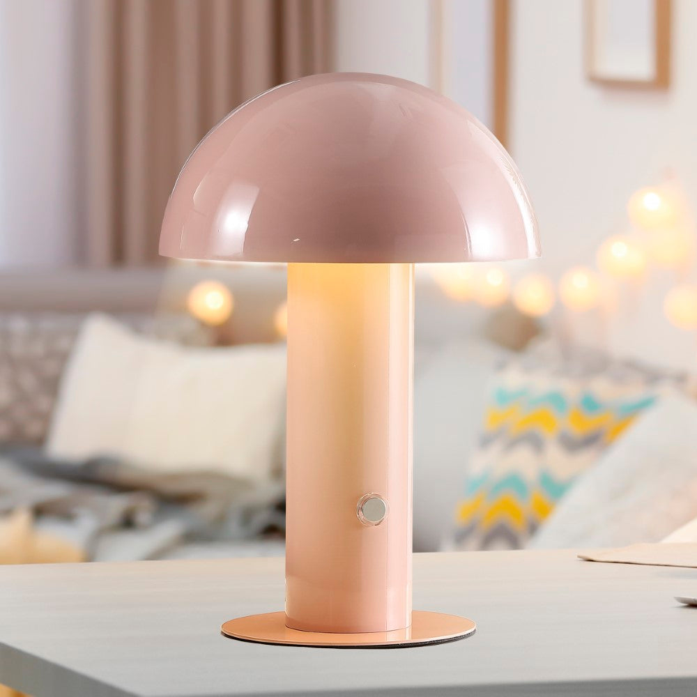 Frasier Contemporary Bohemian Rechargeable/Cordless Iron Integrated LED Mushroom Table Lamp