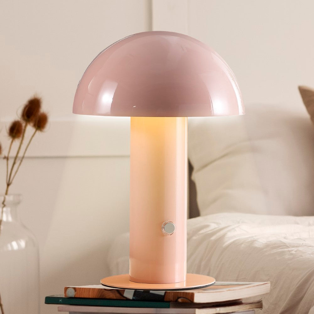 Frasier Contemporary Bohemian Rechargeable/Cordless Iron Integrated LED Mushroom Table Lamp